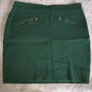 Green mini skirt